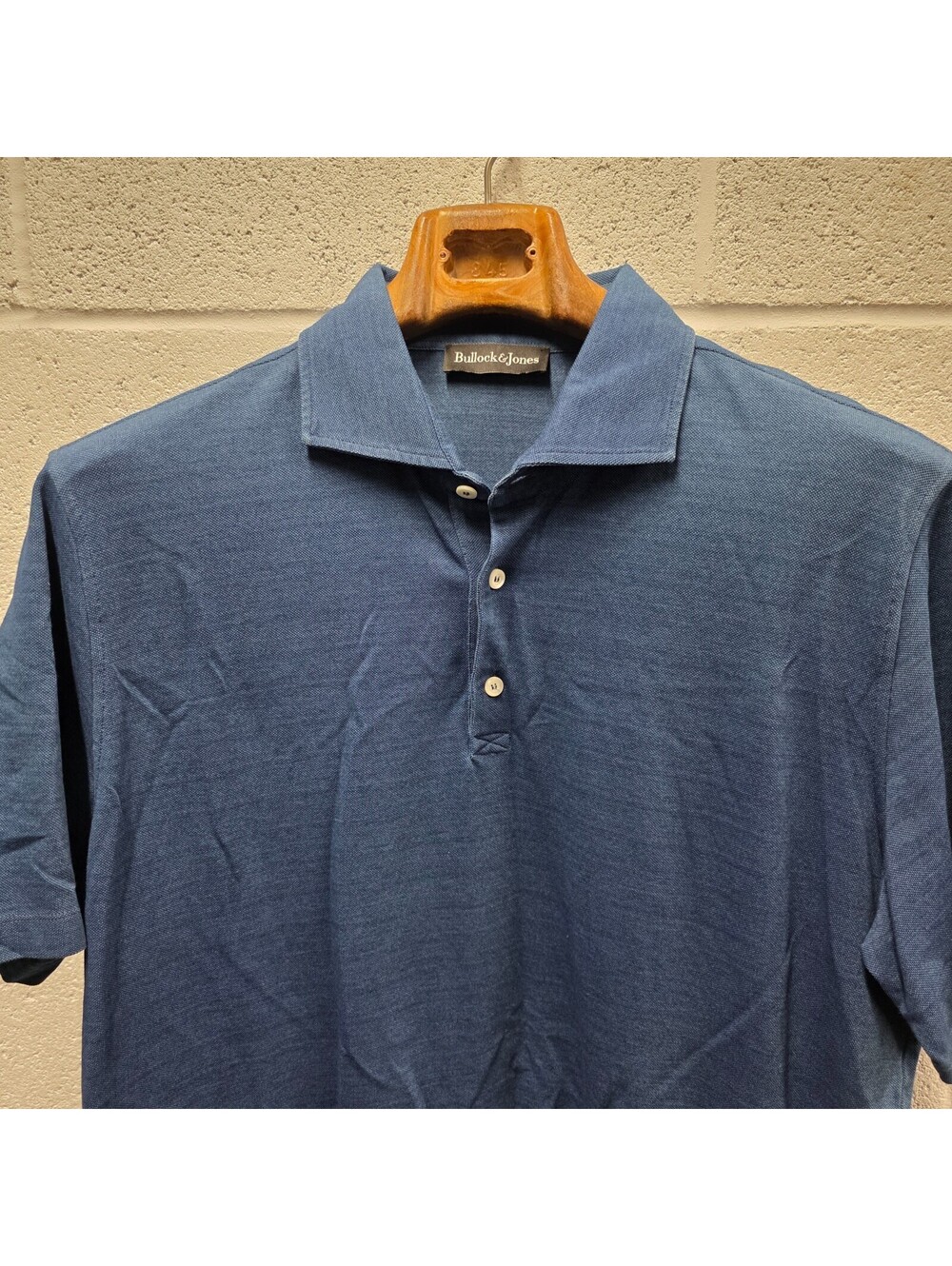 Vintage Bullock & Jones Men's Polo Shirt 56IT 46 US XL Denim Indigo Cotton 24x33